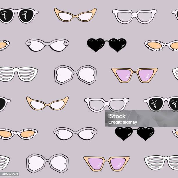 Motif Sans Couture De Femmes Fashion Lunettes De Soleil Vecteurs libres de droits et plus d'images vectorielles de Accessoire