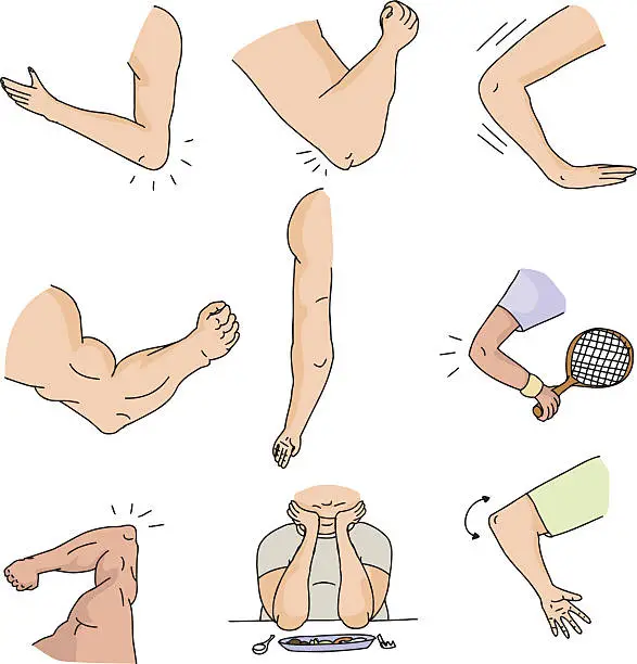 Vector illustration of Series of Elbows