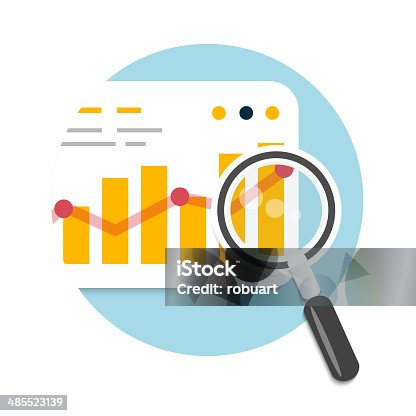 istock Magnifying glass and chart 485523139