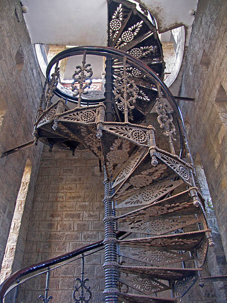 istock old Round, carved, steps made in M.S. (mild steel) 485524327