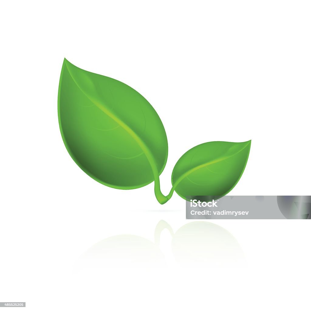 Feuilles vert icône. - clipart vectoriel de Feuille libre de droits