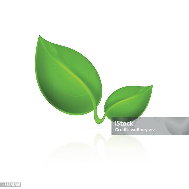 Зеленые Листья Значок — стоковая векторная графика и другие изображения на тему Лист - Лист, Трёхразмерный, Два объекта