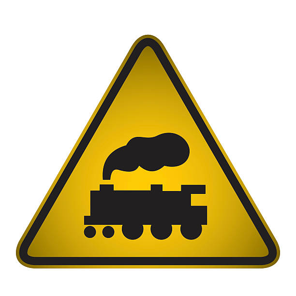 Train Crossing Sign- Vector - ilustración de arte vectorial