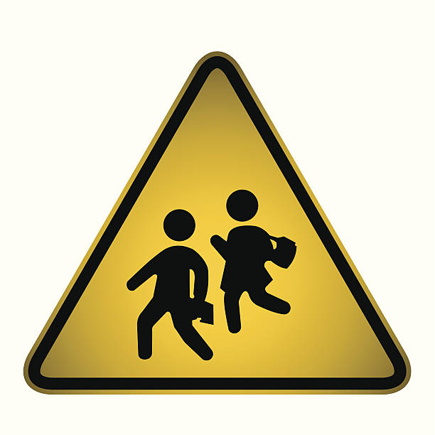 дети sign- вектор - education sign school crossing sign crossing stock illustrations