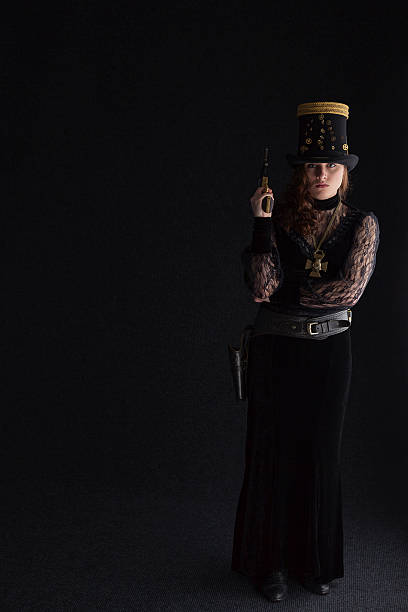 istock Pretty Victorian-style Steampunk Gunfighter 485527993