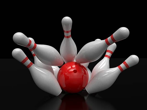 istock Bowling ball and skittles 485530712