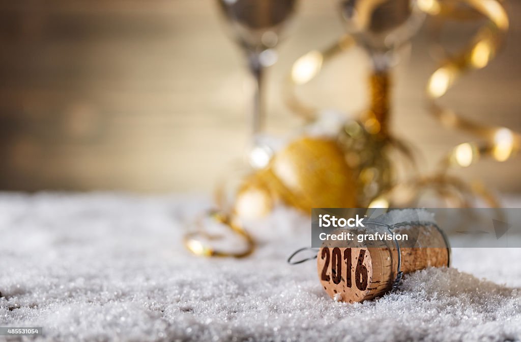 New Year concept New Year concept with champagne cork 2015 Stock Photo