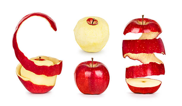 Bitten red apple isolated on white background