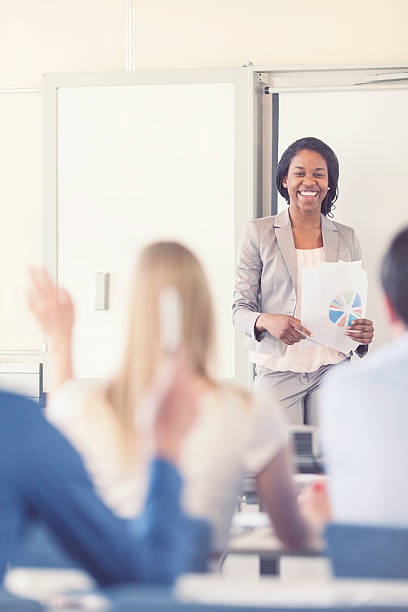 istock Businesswoman giving a presentation 485535148