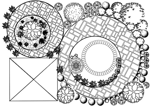 Landscape Plan with treetop symbols