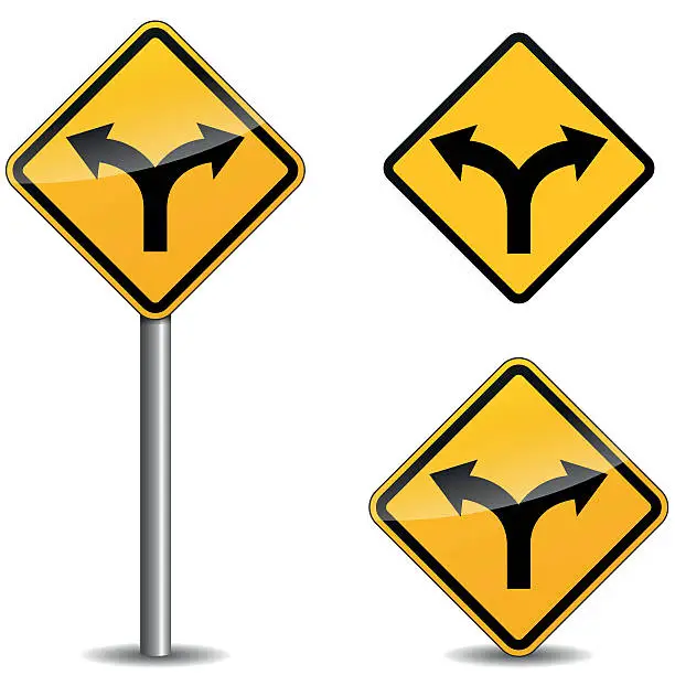 Vector illustration of Vector yellow arrows sign