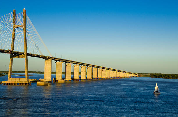 istock Rosario Victoria Bridge and Parana River 485540339