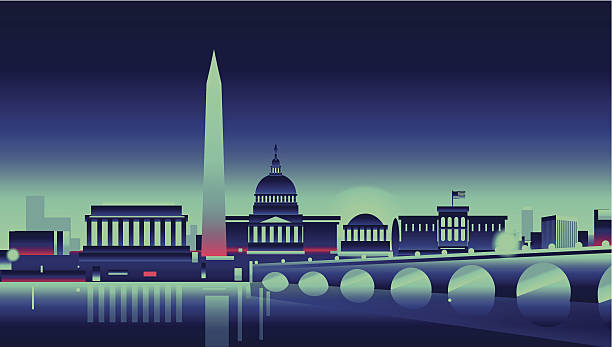 Washington DC skyline vector art illustration