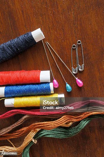 Sewing Items With A Vintage Feel Stock Photo - Download Image Now - Art And Craft, Backgrounds, Button - Sewing Item