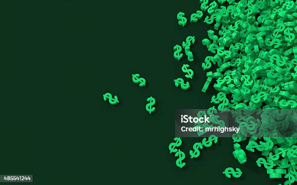 3d Pile Of Green Dollar Symbols Stock Photo - Download Image Now - 2015, Banking, Concepts