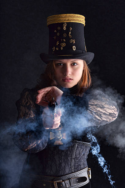 istock Pretty Victorian-style Steampunk Gunfighter 485541735