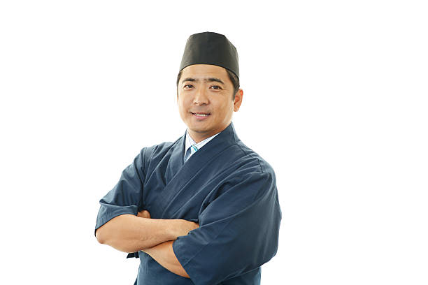 Portrait of a Japanese chef Portrait of a businessman with his arms crossed japanese chef stock pictures, royalty-free photos & images