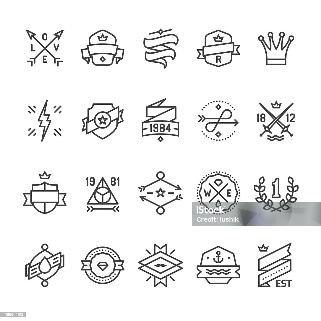Vintage Labels, Geometric Badges and Hipster Frames related vector icons Vintage Labels, Geometric Badges and Hipster Frames related vector icons. Tattoo stock vector