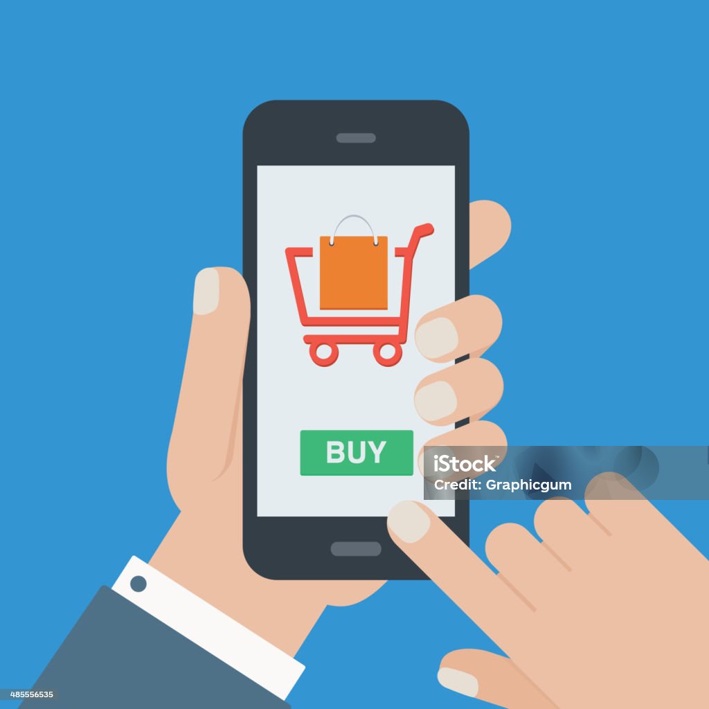 mobile shopping but flat design Business stock vector