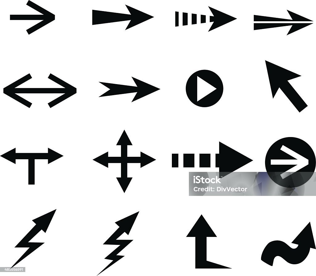 Black arrows Black arrows on white background. Arrow Symbol stock vector