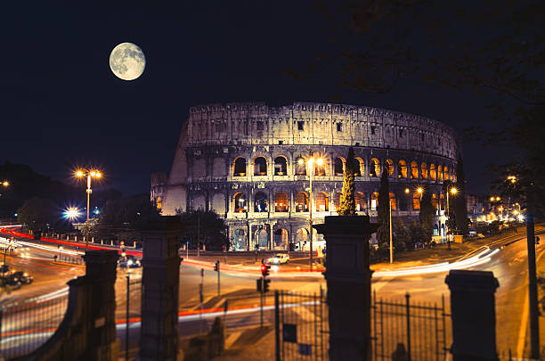 istock Moon over Coliseum in Rome, Italy 485556981