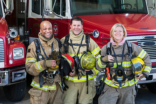 istock Diverse group of fire fighters at the station 485557802