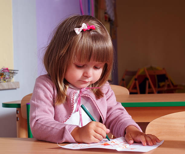 istock Two-year girl playing and learning in preschool 485558204