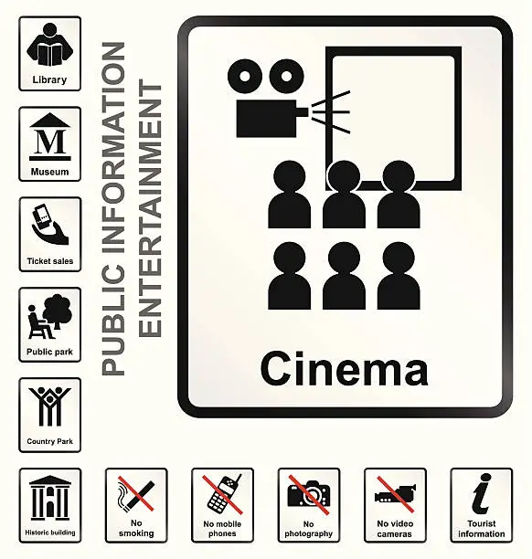 Vector illustration of Entertainment Information Signs