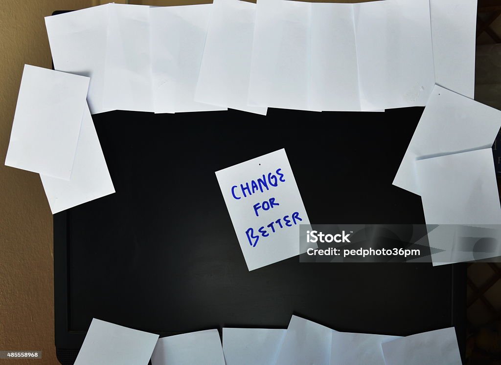 Paper Note Display Paper Note On Computer Screen Stock Photo - Download Image Now - 2015 ...