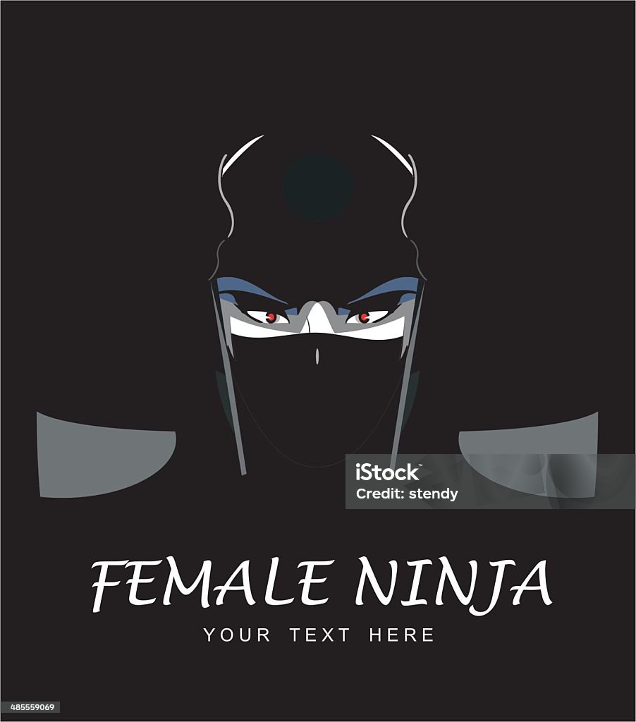 Female ninja, special force, masked woman. staring misterius masked girl, appears from the dark. Mask - Disguise stock vector