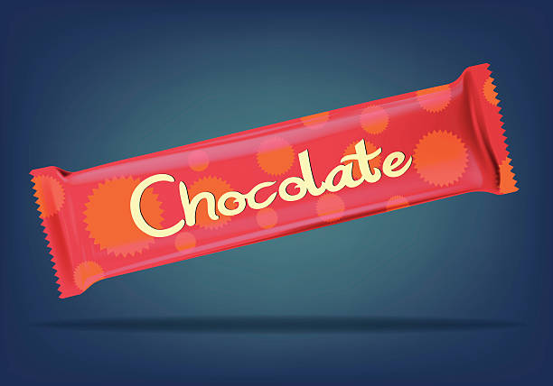 chocolate bar wrapper - çikolatalı bar illüstrasyonlar stock illustrations