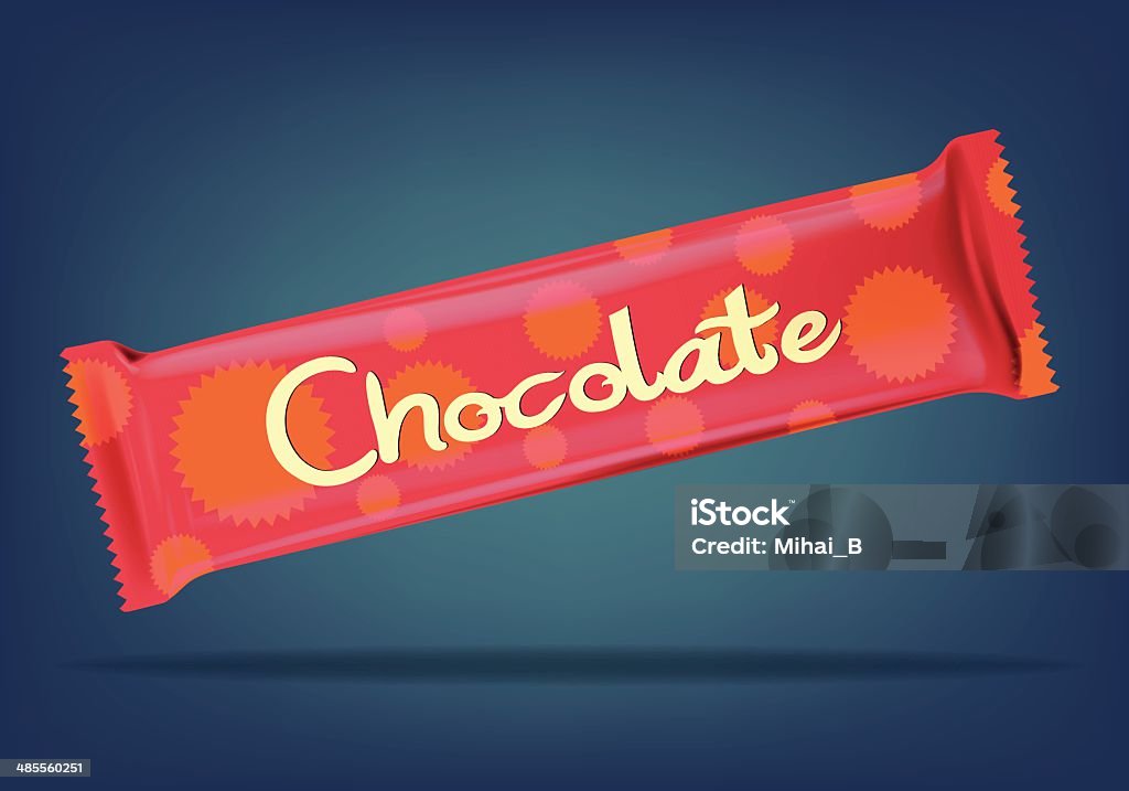 Chocolate bar wrapper Isolated chocolate bar on a blue background Chocolate Bar stock vector