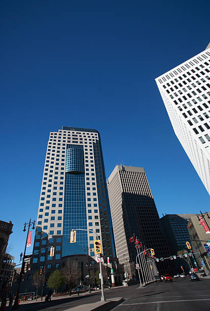 new buildings in downtown Winnipeg stock photo