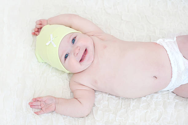 istock Baby girl. Isolated on white background 485563067