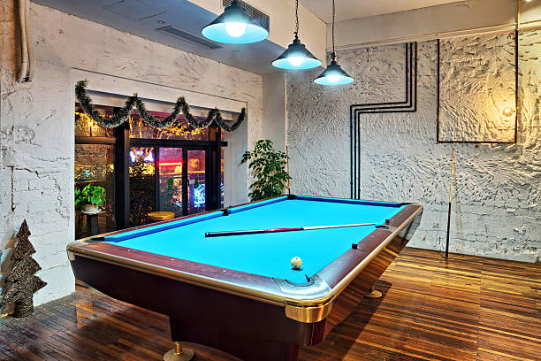 istock Contemporary interior, living room with a snooker table 485563231