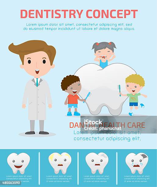 Dentistry Concept With Dental Health Care Stock Illustration - Download Image Now - Dental Health, Infographic, Child