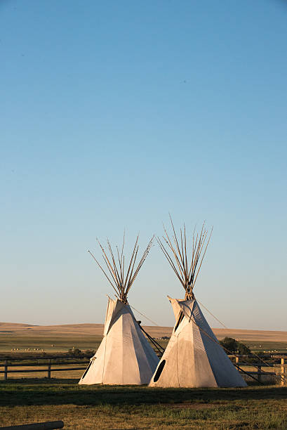 Two Teepees stock photo