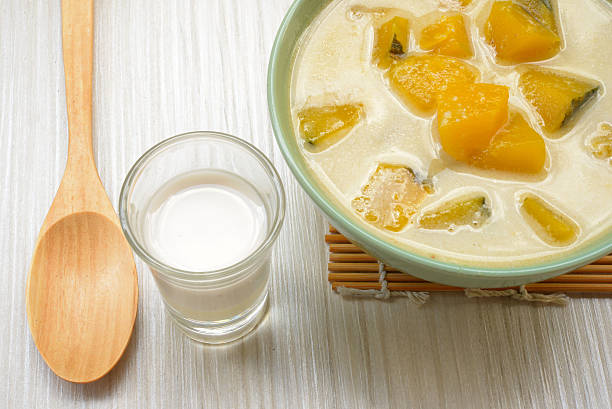 istock Thai style dessert, hot pumpkin in coconut milk 485565598