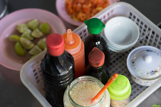 In Vietnam or other Asian countries, people often eat noodles soup with a lot of ketchups as Nuoc Cham, soya sauce, fish sauce, chilli sauce, lime, garlic and pepper.