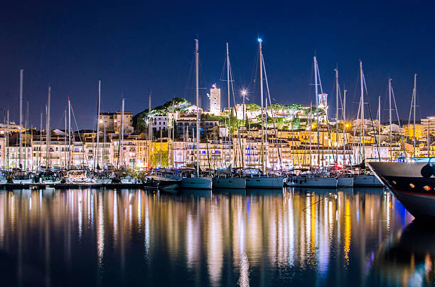 istock Cannes in France illuminated at night 485571524