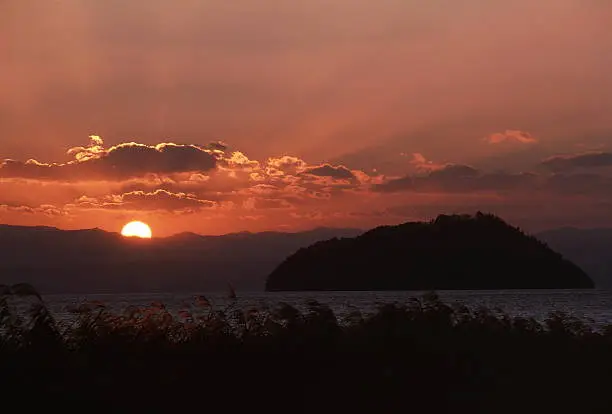 Photo of Setting sun of Lake Biwa