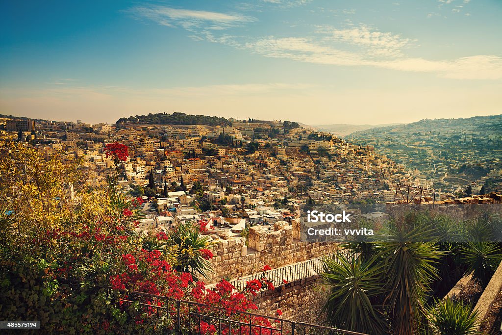 Panoramic view of old city Jerusalem, Israel 2015 Stock Photo