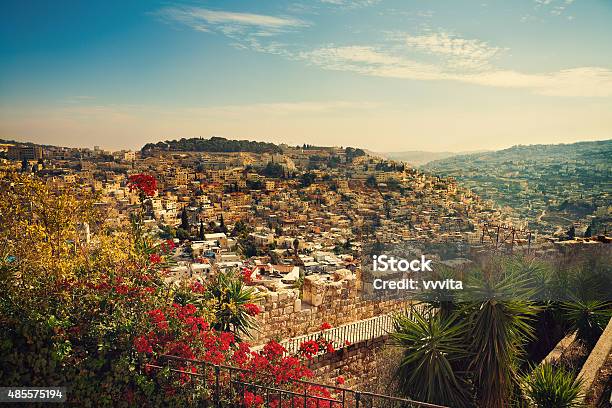 Panoramic View Of Old City Jerusalem Israel Stock Photo - Download Image Now - 2015, Ancient, Architectural Dome