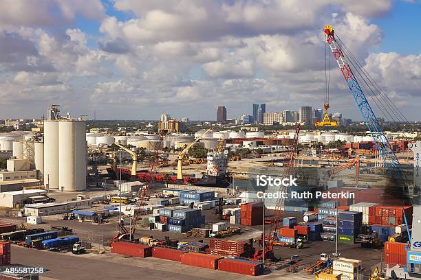 Port Everglades In Ft Lauderale Florida Stock Photo - Download Image Now - Port Everglades, 2015, Building Exterior