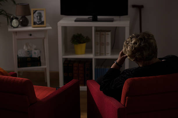 istock Lonely woman alone at home 485581430