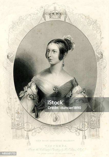 Porträt Von Königin Victoria Stock Vektor Art und mehr Bilder von Gravur - Gravur, Königin, Königin Victoria I. von England