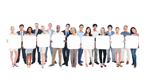 istock Multi-Ethnic Group Of Business And Casual People Holding 9 Lette 485582131