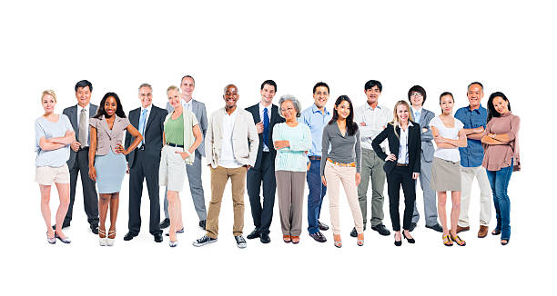 istock Group Of Multi-Ethnic And Diverse Occupational People In A White 485582181