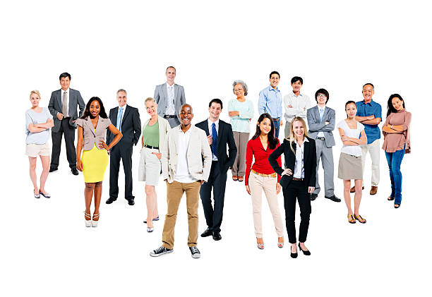 istock Group Of Multi-Ethnic And Diverse Occupational People In A White 485582235
