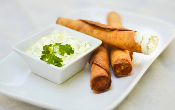 istock Chicken sticks with mayonnaise sauce 485582384